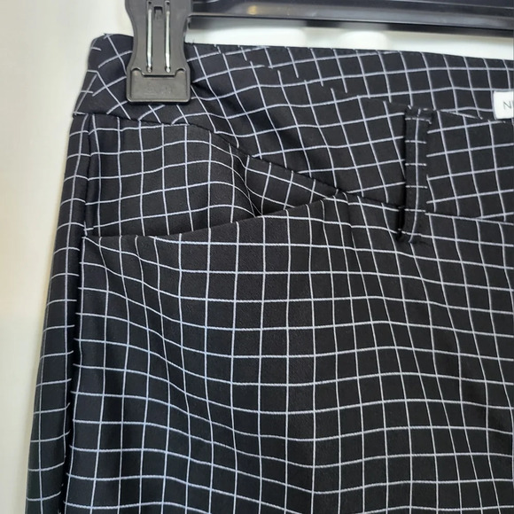 NWT Nine West Black & White Grid High Rise Slim Ankle Tappered Pants‎ Size 14 - Picture 2 of 8